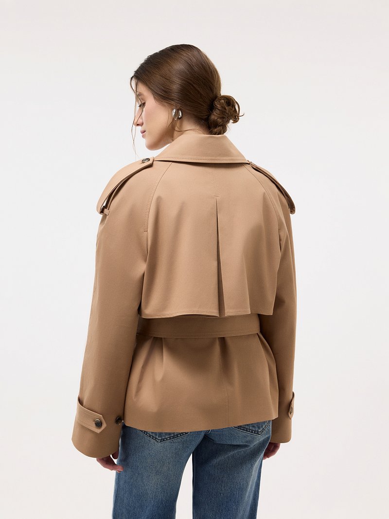 Укороченный плащ из хлопка