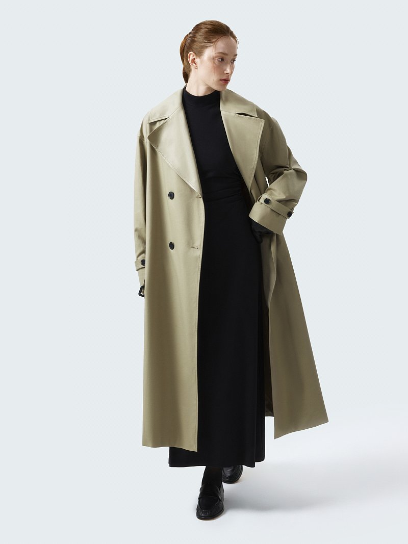 Двубортный тренч с хлопком (Р158)