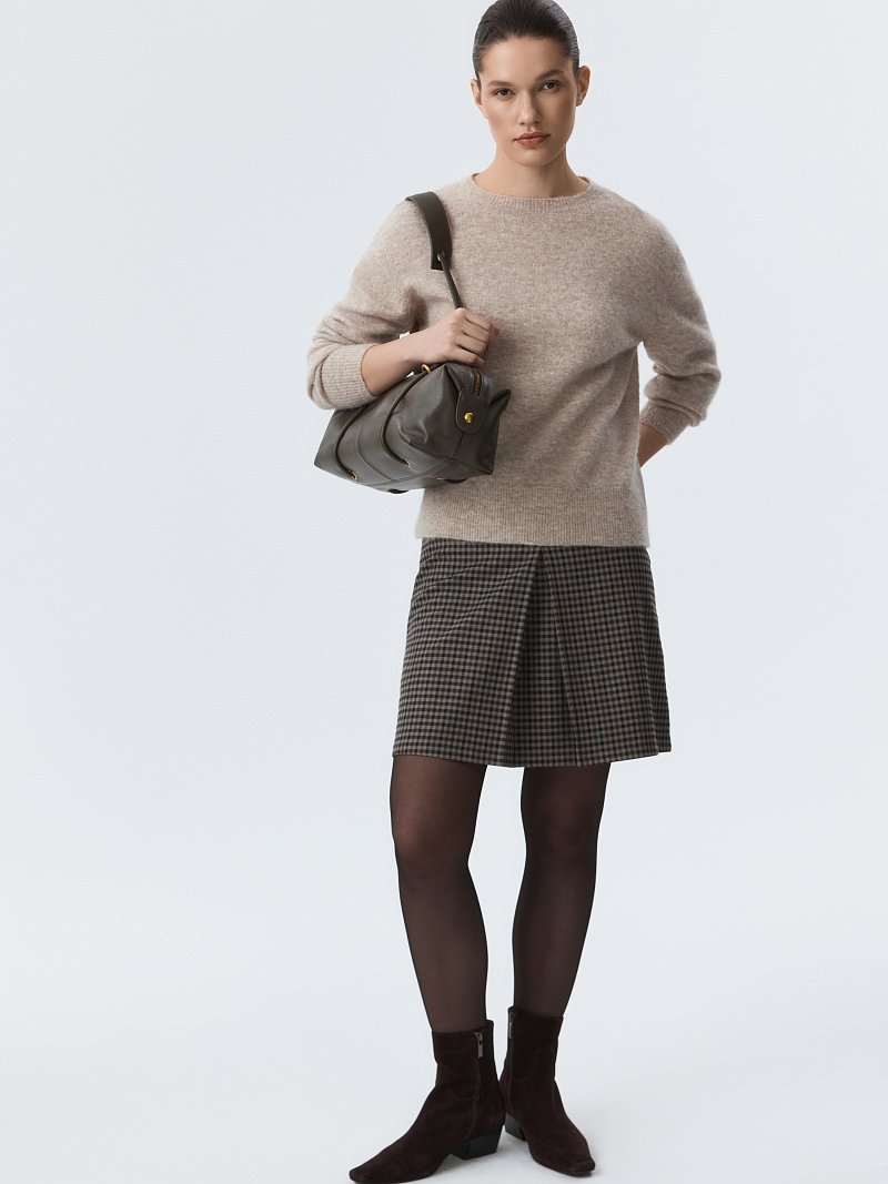 Юбка-трапеция в клетку