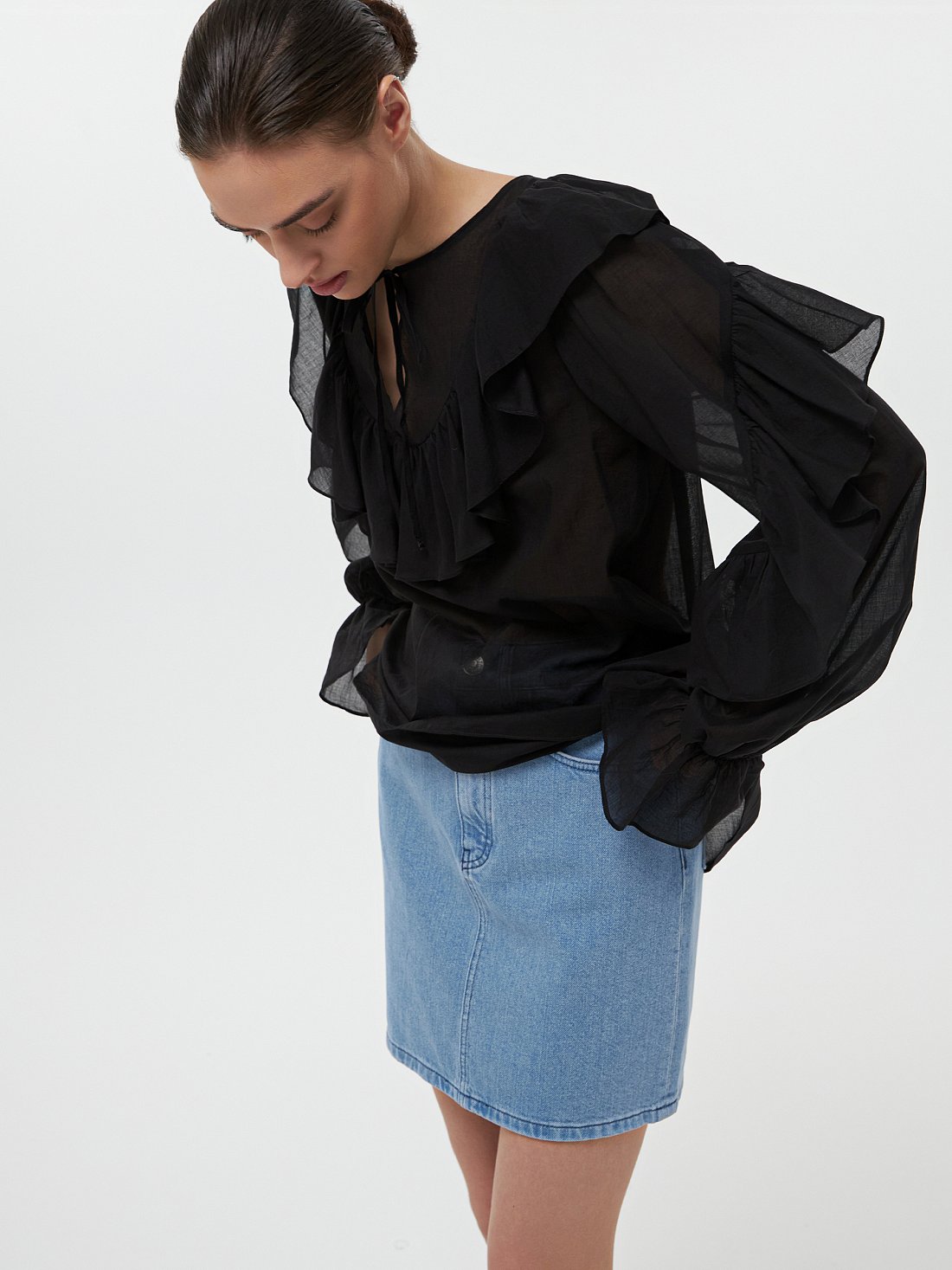 Прямая блуза с воланами: фото №1