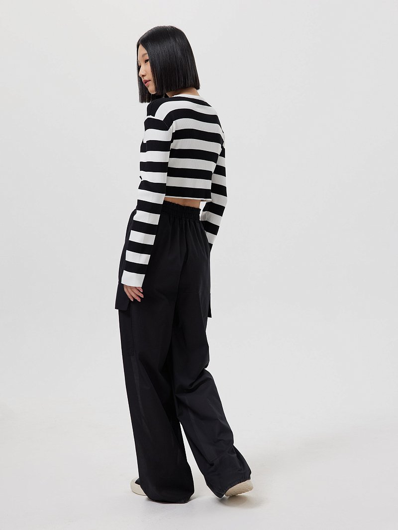 Укороченный джемпер в полоску