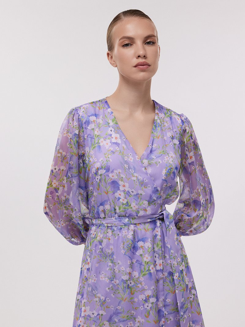 Шифоновое платье на запахе