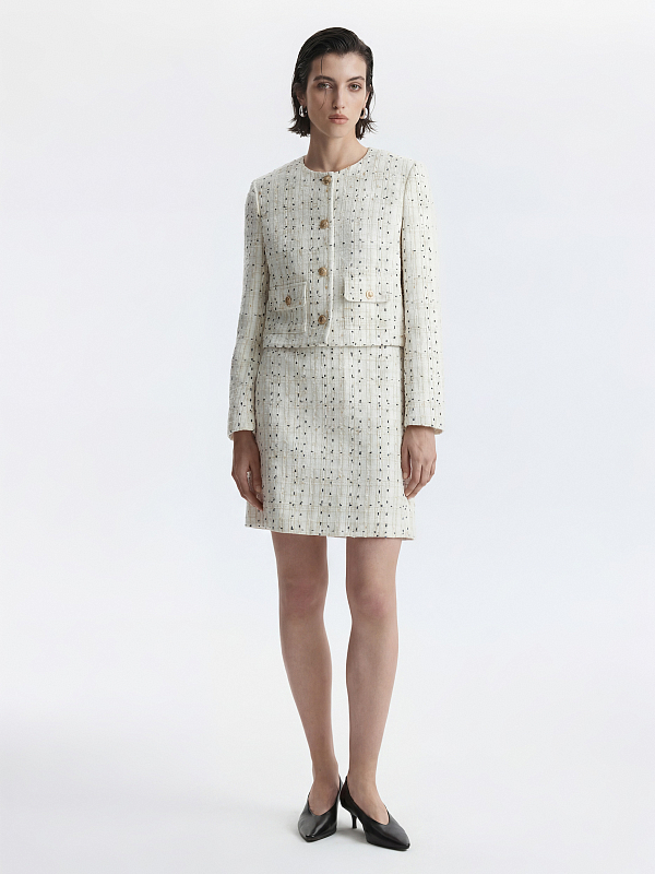 Укороченный жакет из твида