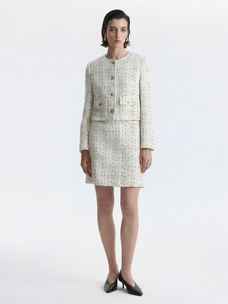 Укороченный жакет из твида