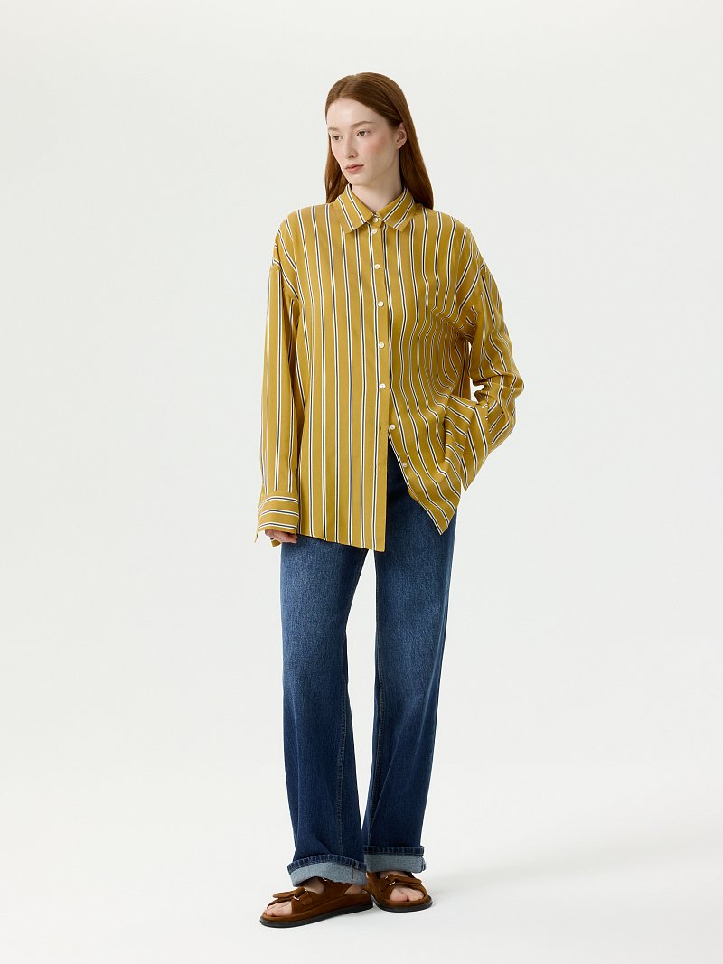 Рубашка из вискозы в полоску