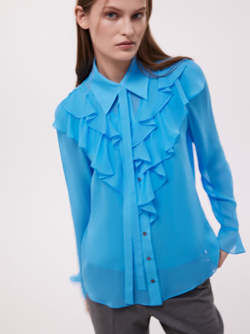 Блуза со съемным бантом