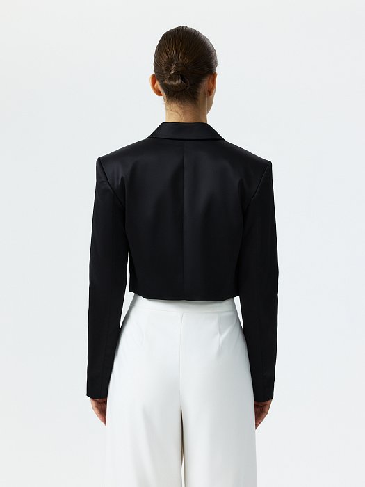 Атласный жакет со съемными стразами: фото №4