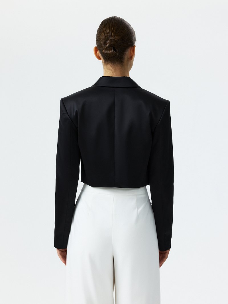 Атласный жакет со съемными стразами