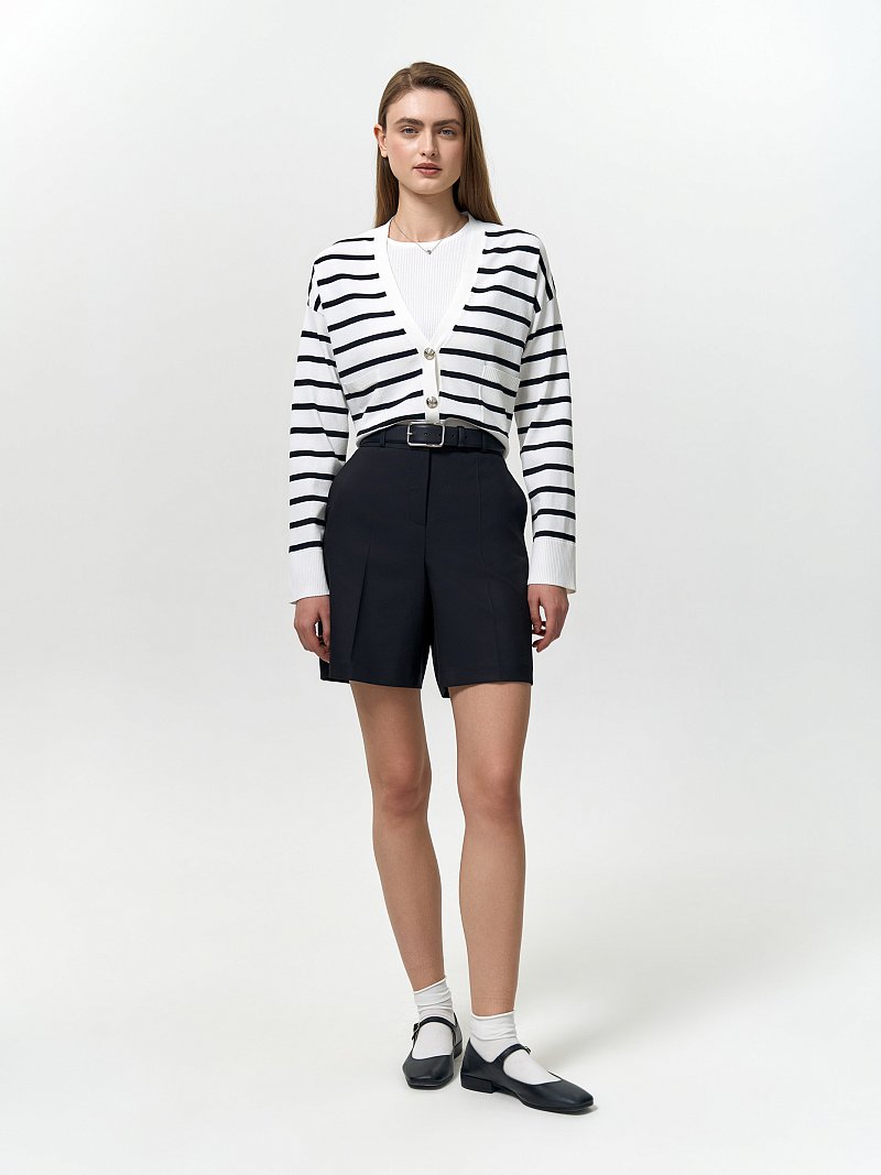 Укороченный кардиган в полоску