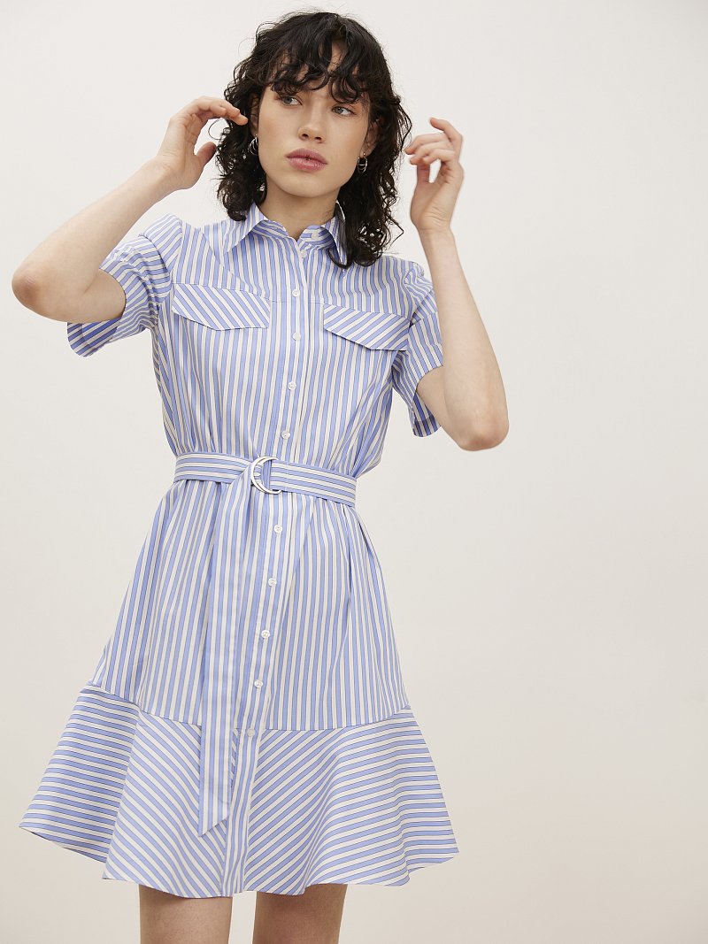 Платье-рубашка в полоску