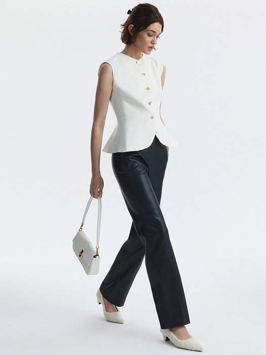 Брюки-клеш из экокожи: фото №6