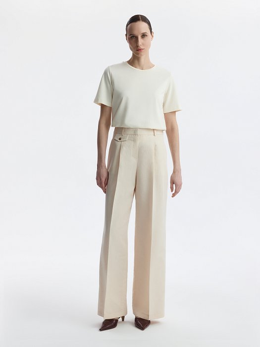 Брюки из хлопка и льна: фото №6