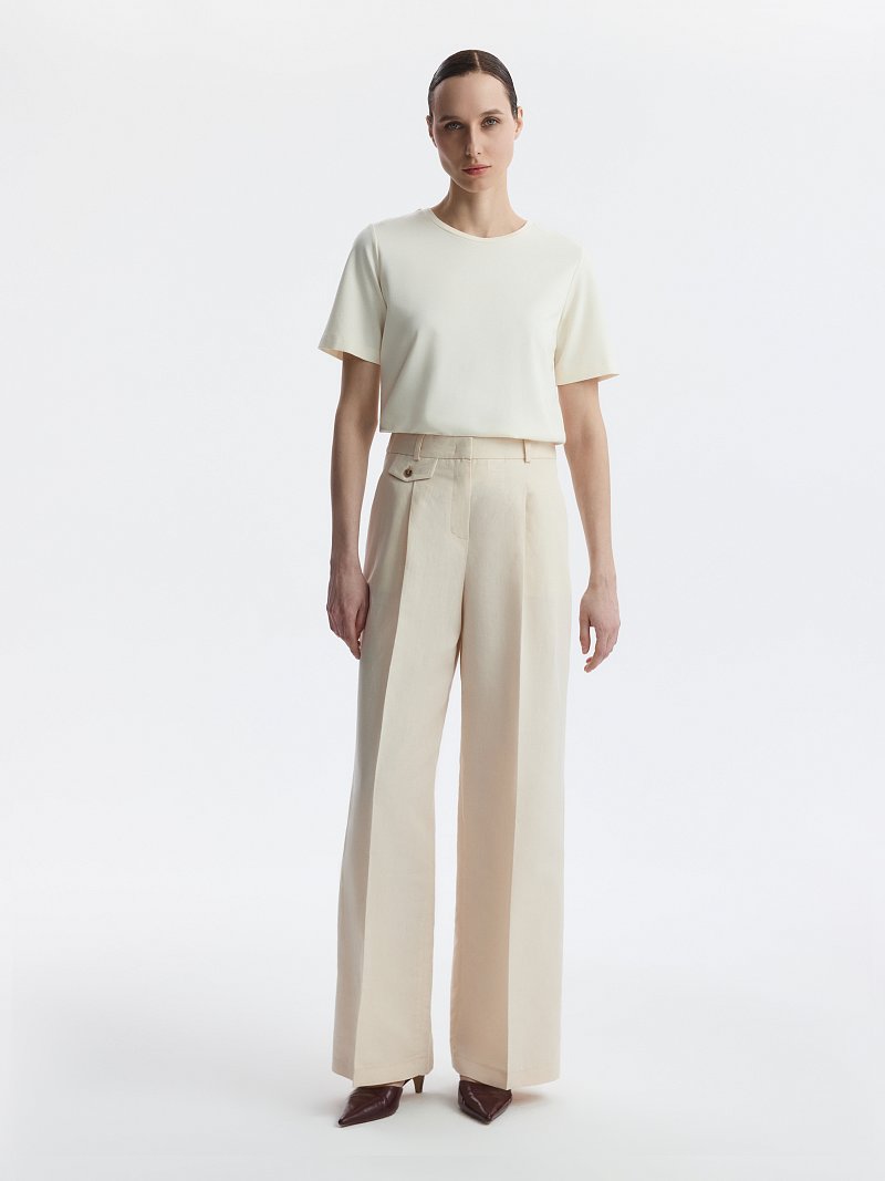 Брюки из хлопка и льна