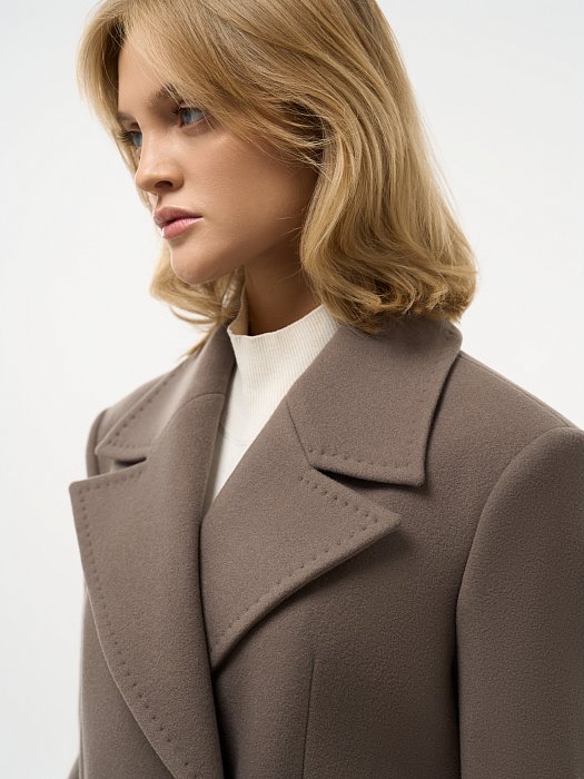 Прямое пальто из шерсти (Р158): фото №3