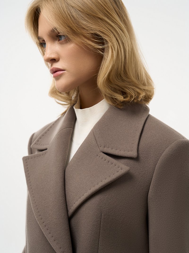 Прямое пальто из шерсти (Р158)