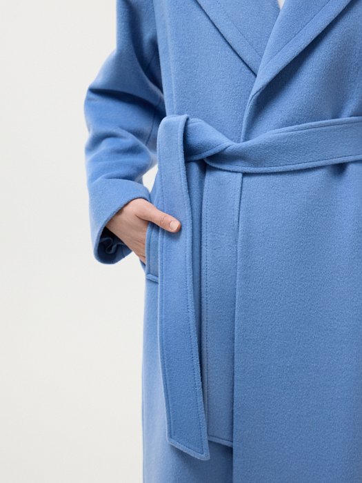 Пальто-халат из смесовой шерсти: фото №4