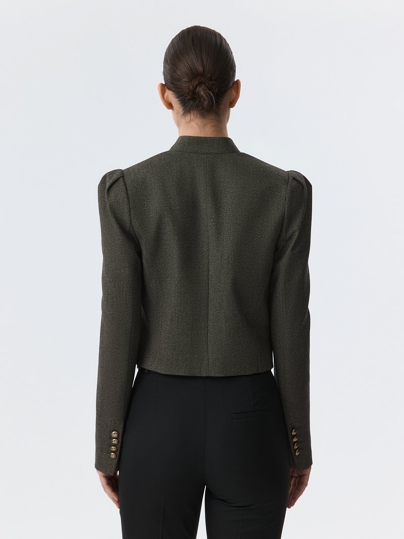 Укороченный жакет со стойкой