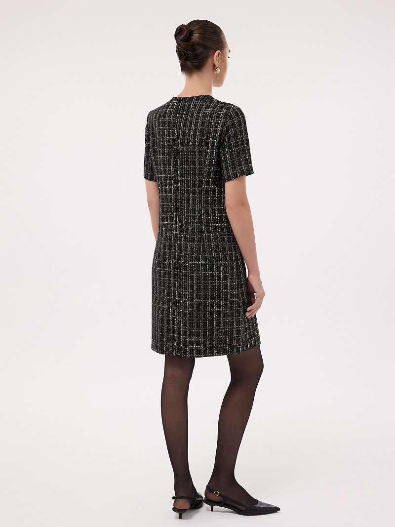 Твидовое платье со съемным воротником