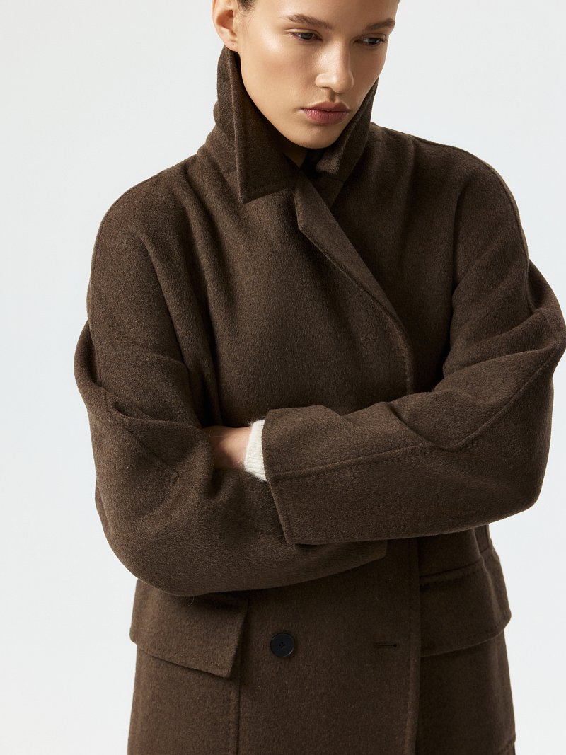 Свободное пальто с шерстью