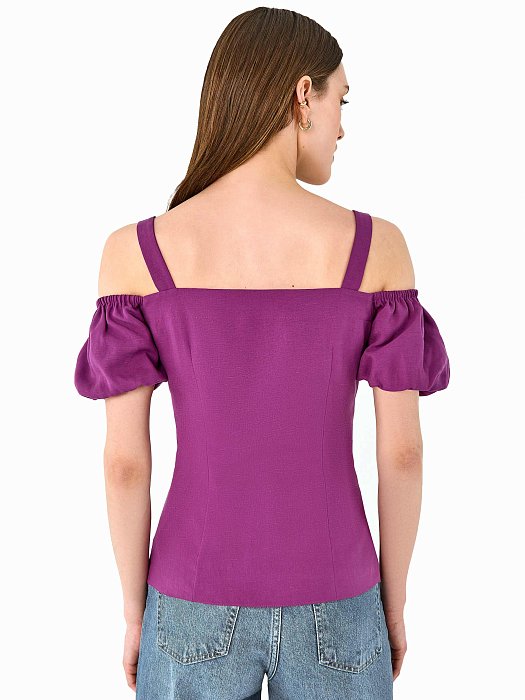 Блуза с рукавами-фонариками и рельефами: фото №4