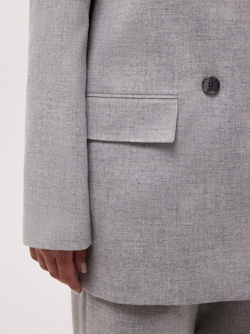 Прямой жакет из смесовой шерсти