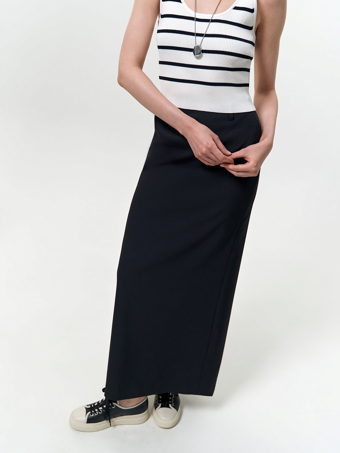 Юбка-макси из костюмной ткани: фото №1