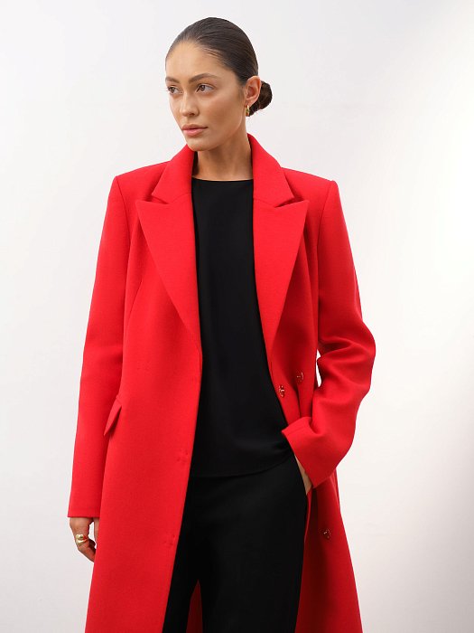 Пальто приталенное из шерсти: фото №3