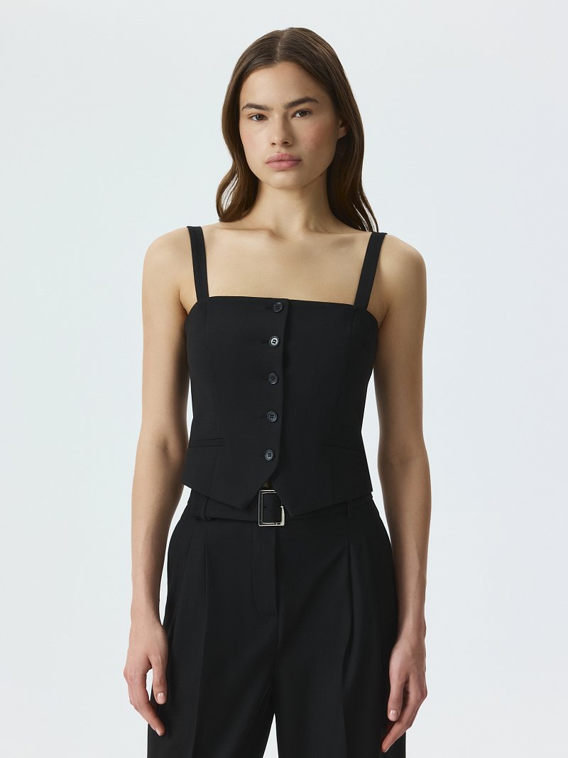 Костюмный топ со съемными бретелями