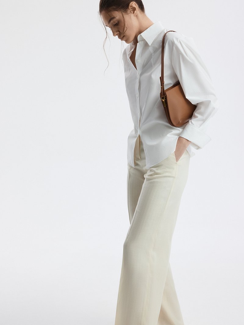 Брюки из тенселя и льна