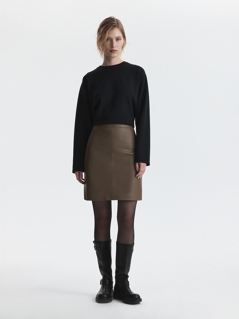Мини-юбка из экокожи