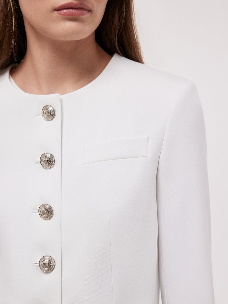 Укороченный жакет с круглым вырезом