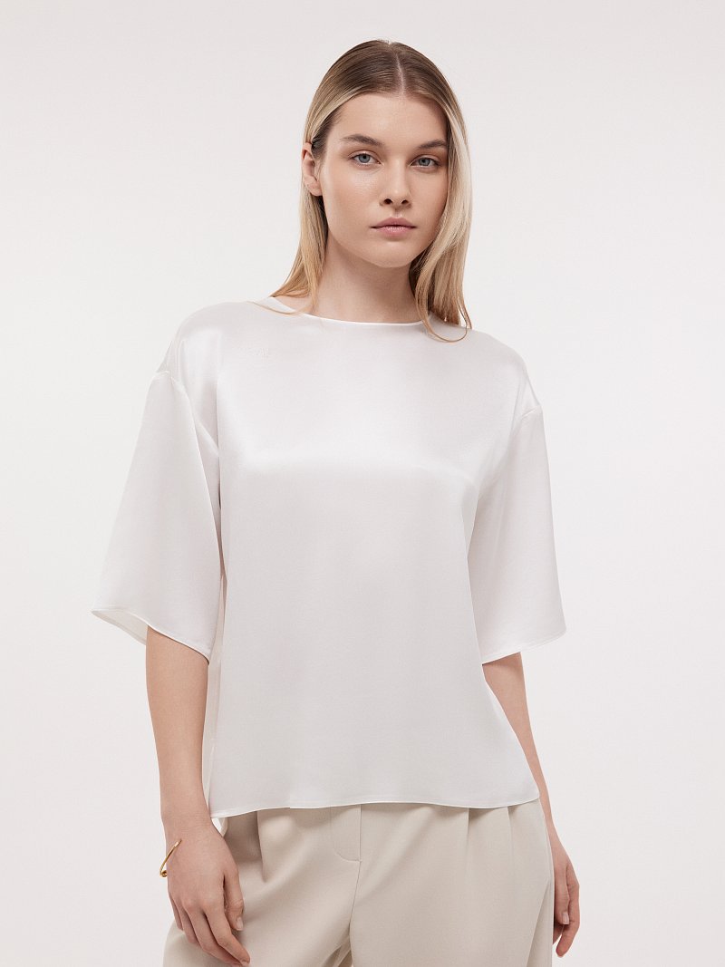 Атласная блуза оверсайз