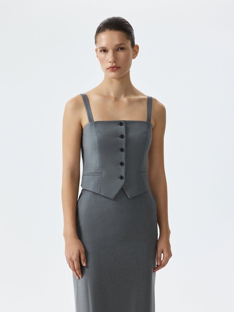 Костюмный топ со съемными бретелями