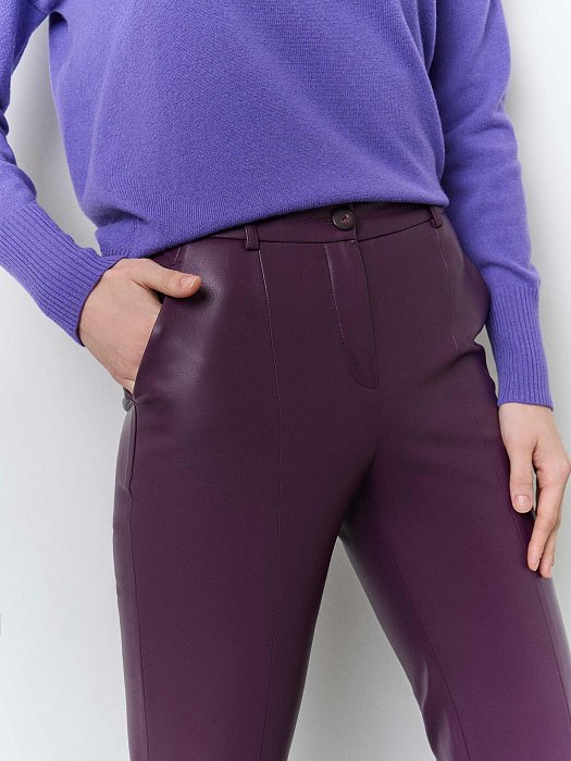 Брюки-клеш из экокожи: фото №2