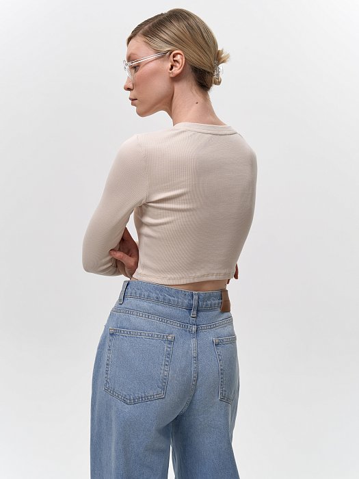 Укороченный лонгслив из хлопка : фото №6