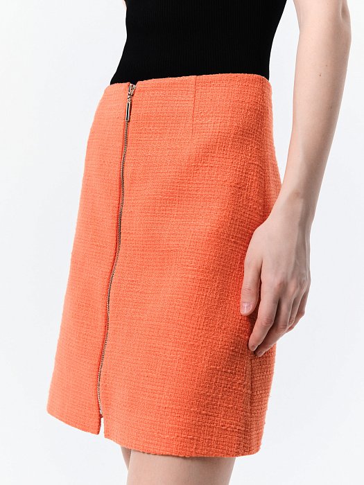 Твидовая мини-юбка на молнии : фото №3