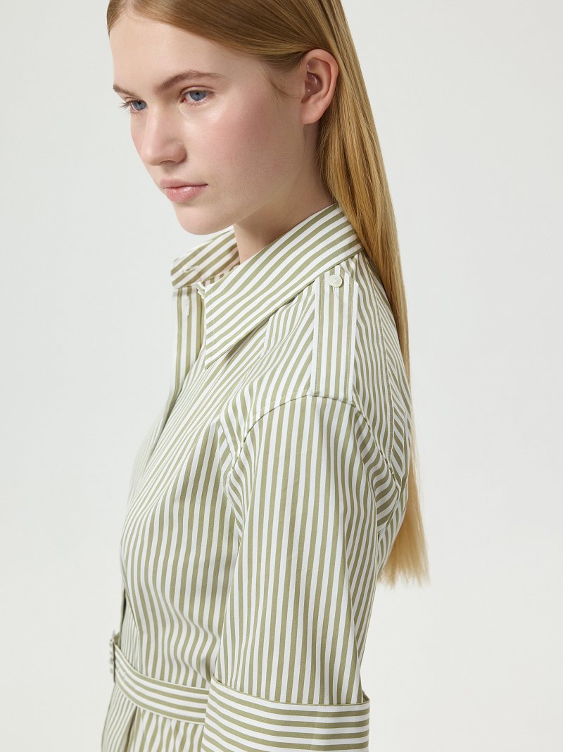 Платье-миди из хлопка в полоску