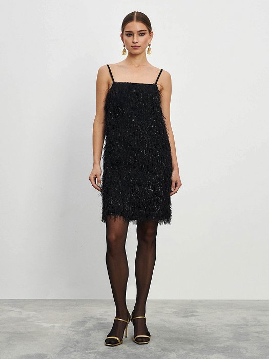 Платье на бретелях из фактурной ткани: фото №2