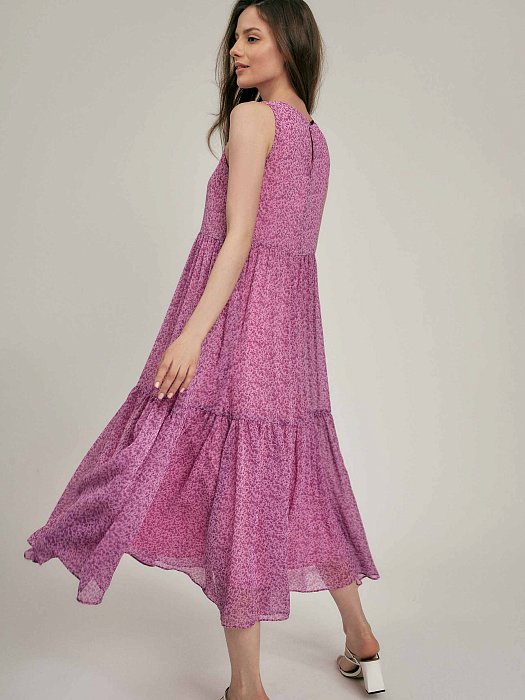 Платье-трапеция с цветочным принтом: фото №4