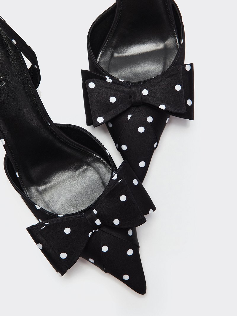 Туфли из сатина в горох