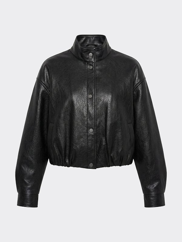 Утепленная куртка из экокожи