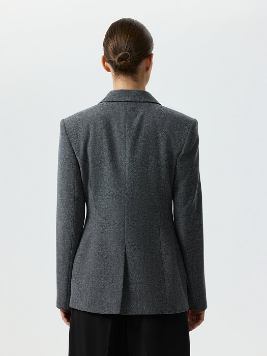 Жакет из твида «в елочку» (Р158): фото №4