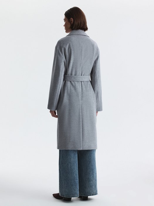 Пальто-халат из 100% шерсти: фото №6