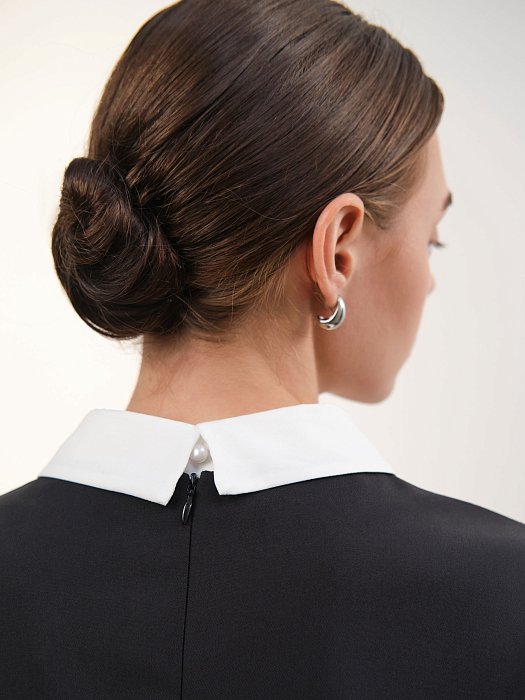 Платье со съемными воротником и манжетами: фото №7