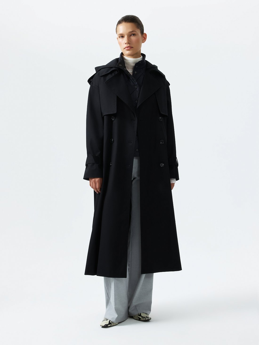 Плащ со съемным жилетом и капюшоном: фото №1