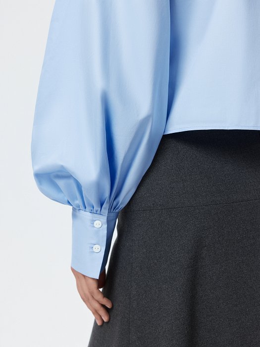 Укороченная рубашка из хлопка: фото №3