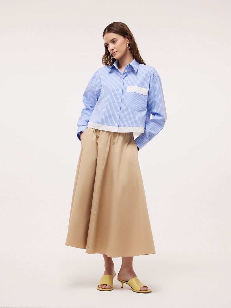 Укороченная рубашка с необработанным краем