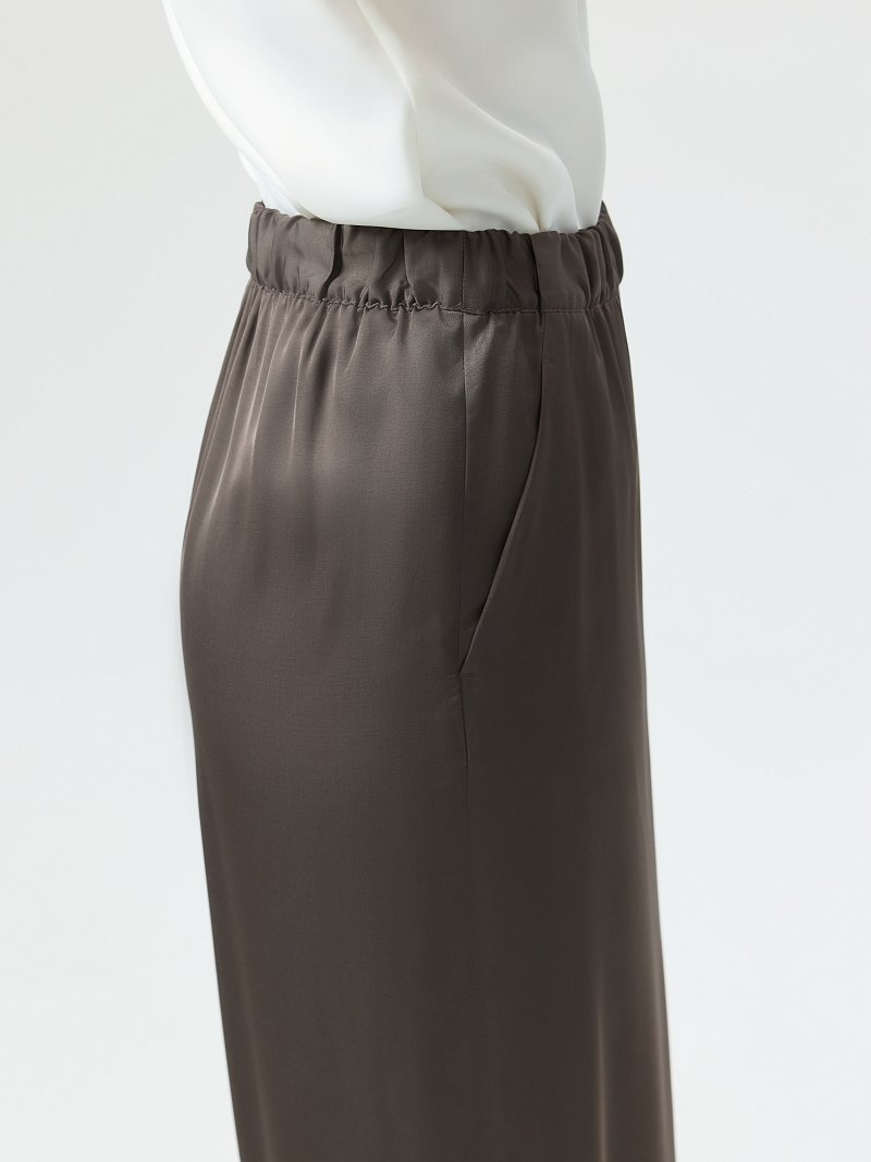 Атласные брюки на резинке