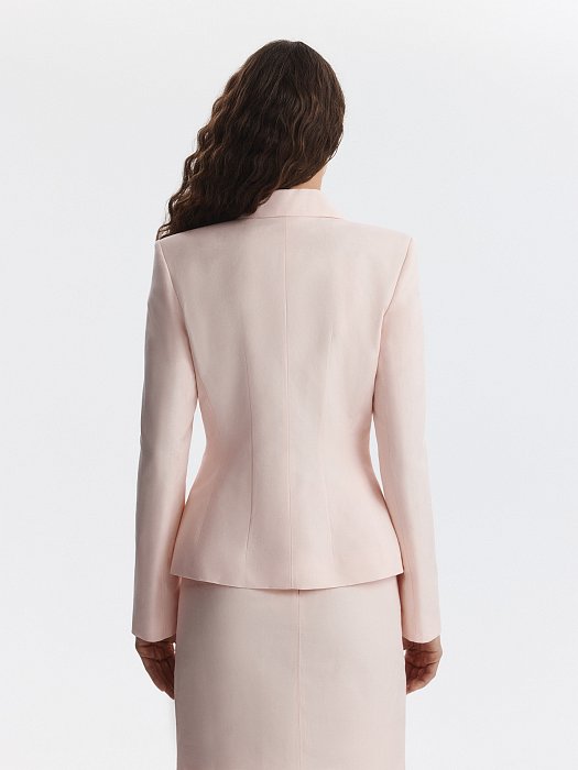 Приталенный жакет со льном (Р158): фото №4