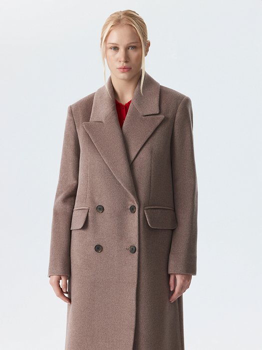 Двубортное пальто с шерстью (Р158): фото №3